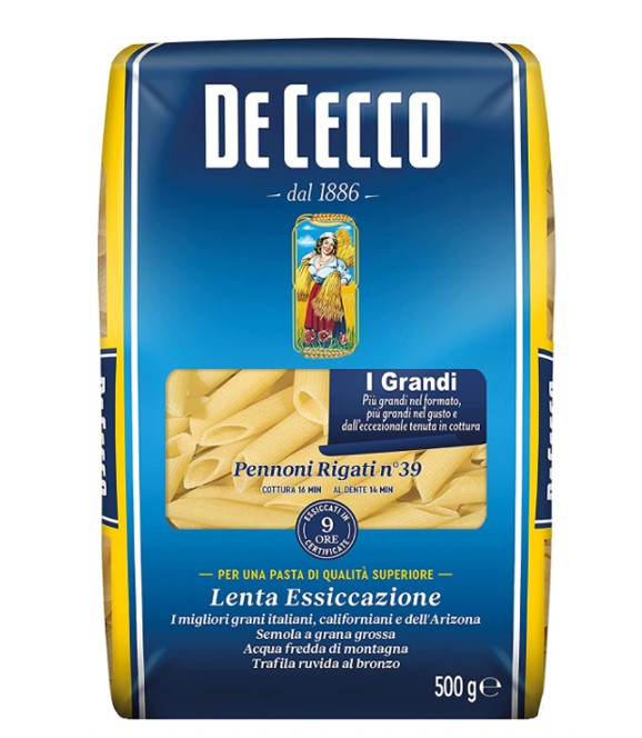 De Cecco Pasta Pennoni Rigati n. 39 500 g