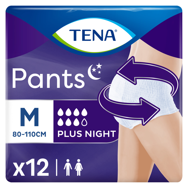 Tena Pants Plus Night Medium x 12
